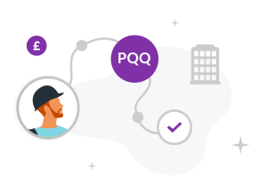 Timeline illustration showing contractors being verified using PQQ procurement processes at Constructionline