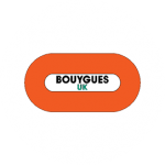 Bouygues logo in white circle