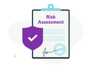 Construction risk assessment clipboard illustration