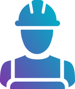 Construction Subcontractor Icon in a blue and purple colour