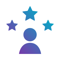Illustration of a silhouette of a person with stars above their head to demonstrate high standards and performance
