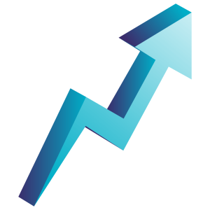 Blue jagged Arrow pointing up