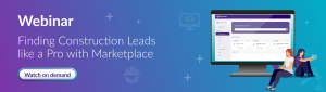 webinar Call to action: Marketplace intelligence: an easier way to find construction leads near you