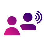 People outline with speech lines coming out